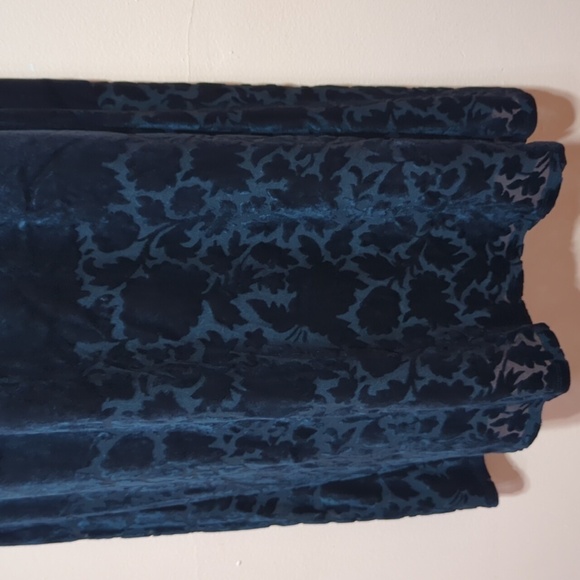 Vtg Carole Little long sleeves velvet midi dress embossed mesh bottom sz 14 - Picture 10 of 11